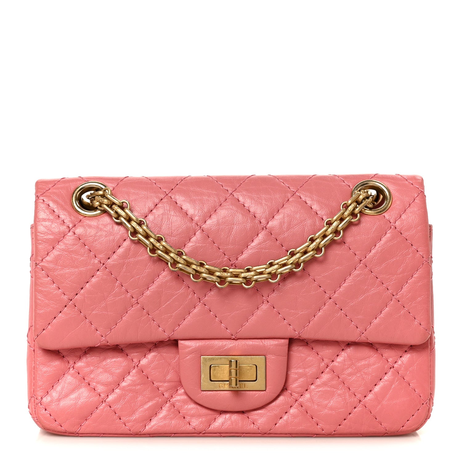 Chanel Aged Calfskin Quilted 2.55 Reissue Mini Flap Pink 1 of 10