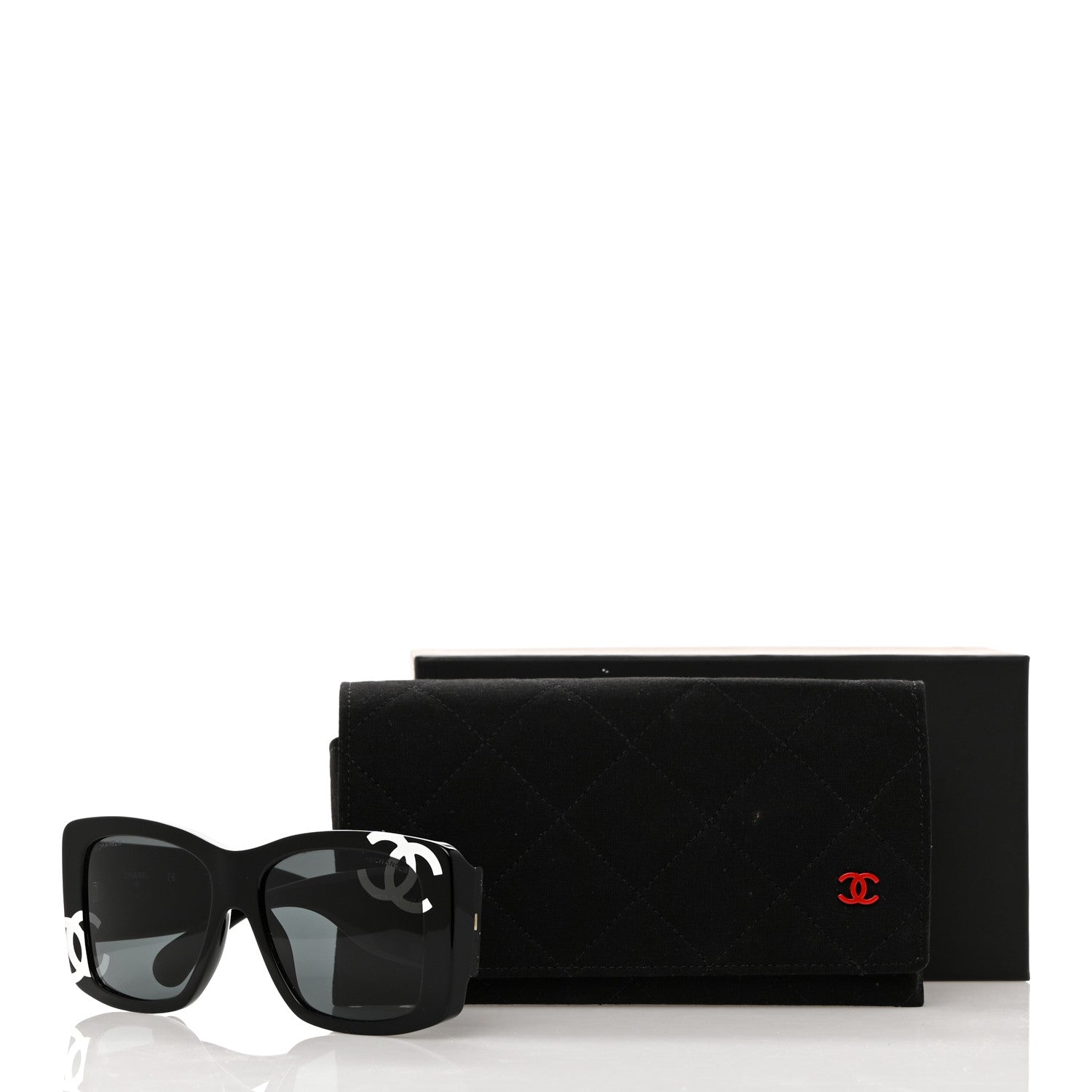 Chanel Acetate CC Logo Square Sunglasses 71472 Black 8 of 8
