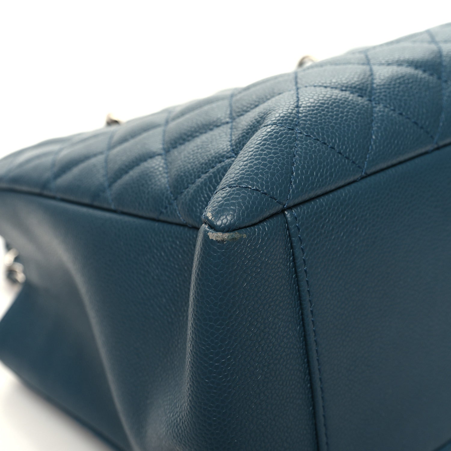 Chanel Caviar Quilted Grand Shopping Tote GST Blue 10 of 16