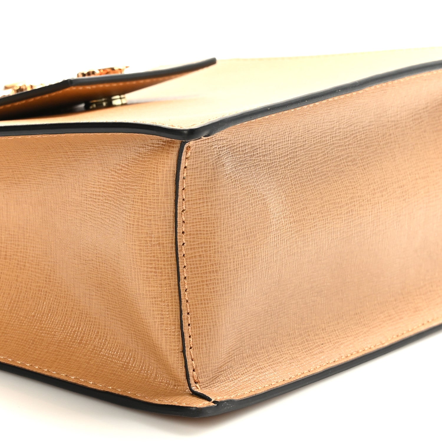 Versace Saffiano Virtus Top Handle Shoulder Bag Camel 7 of 8