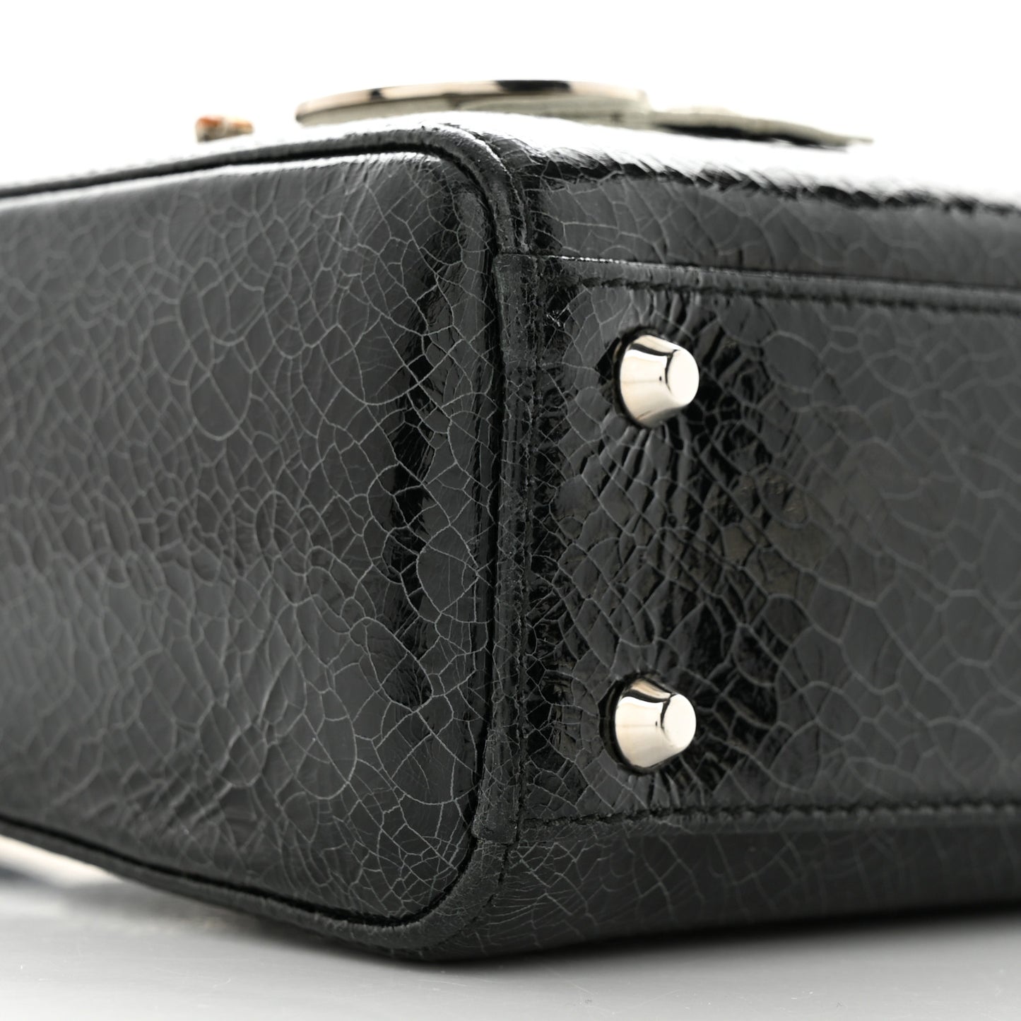 Ceramic Effect Deerskin Jeweled Swan Mini Lady Dior Black