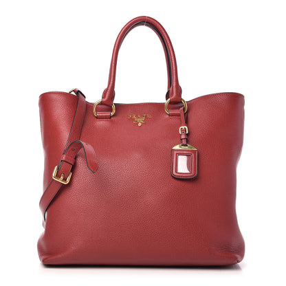 Prada Vitello Daino Tote Rosso 1 of 11