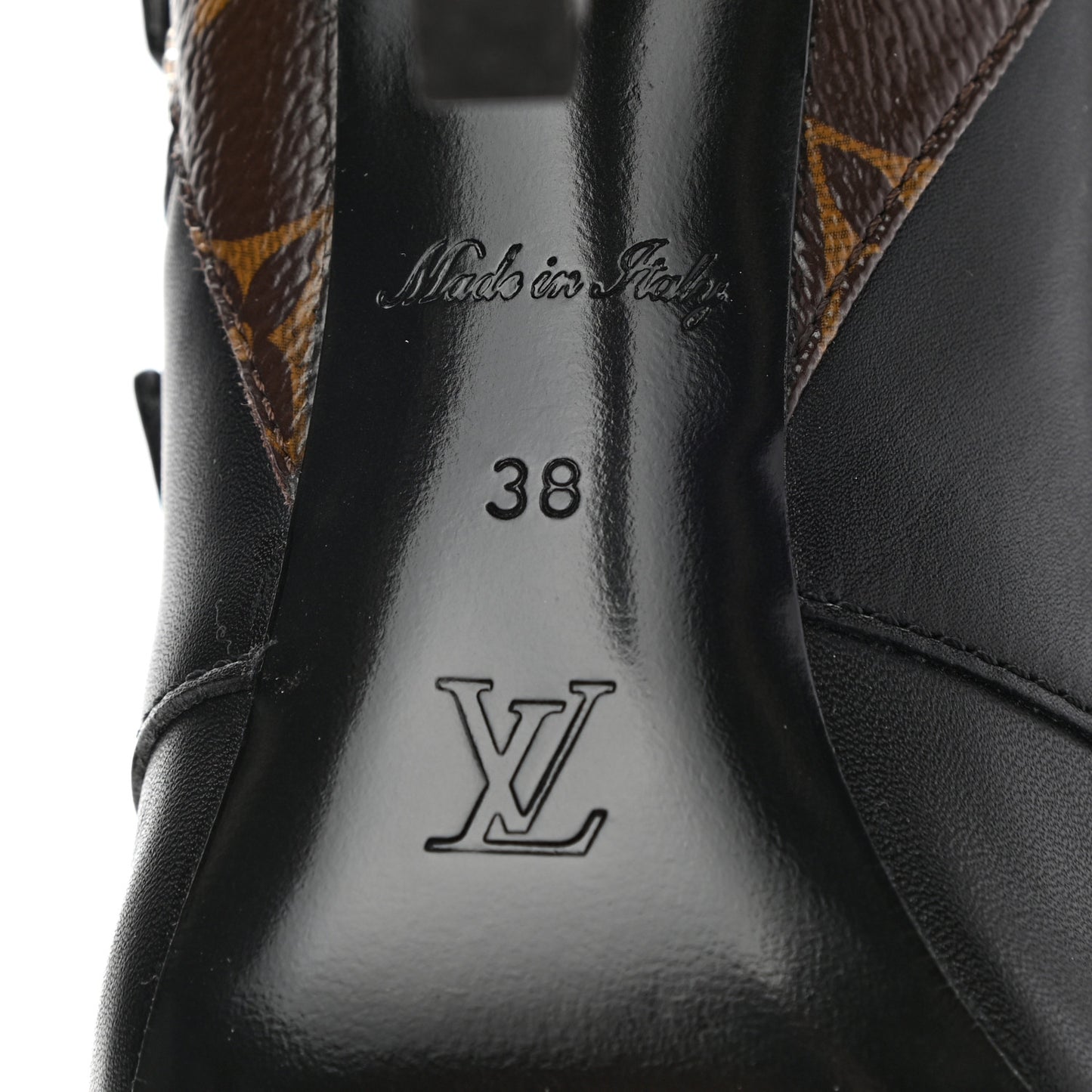 Calfskin Monogram Janet Ankle Boots 38 Black