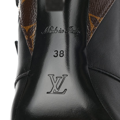 Louis Vuitton Calfskin Monogram Janet Ankle Boots 38 Black 6 of 8