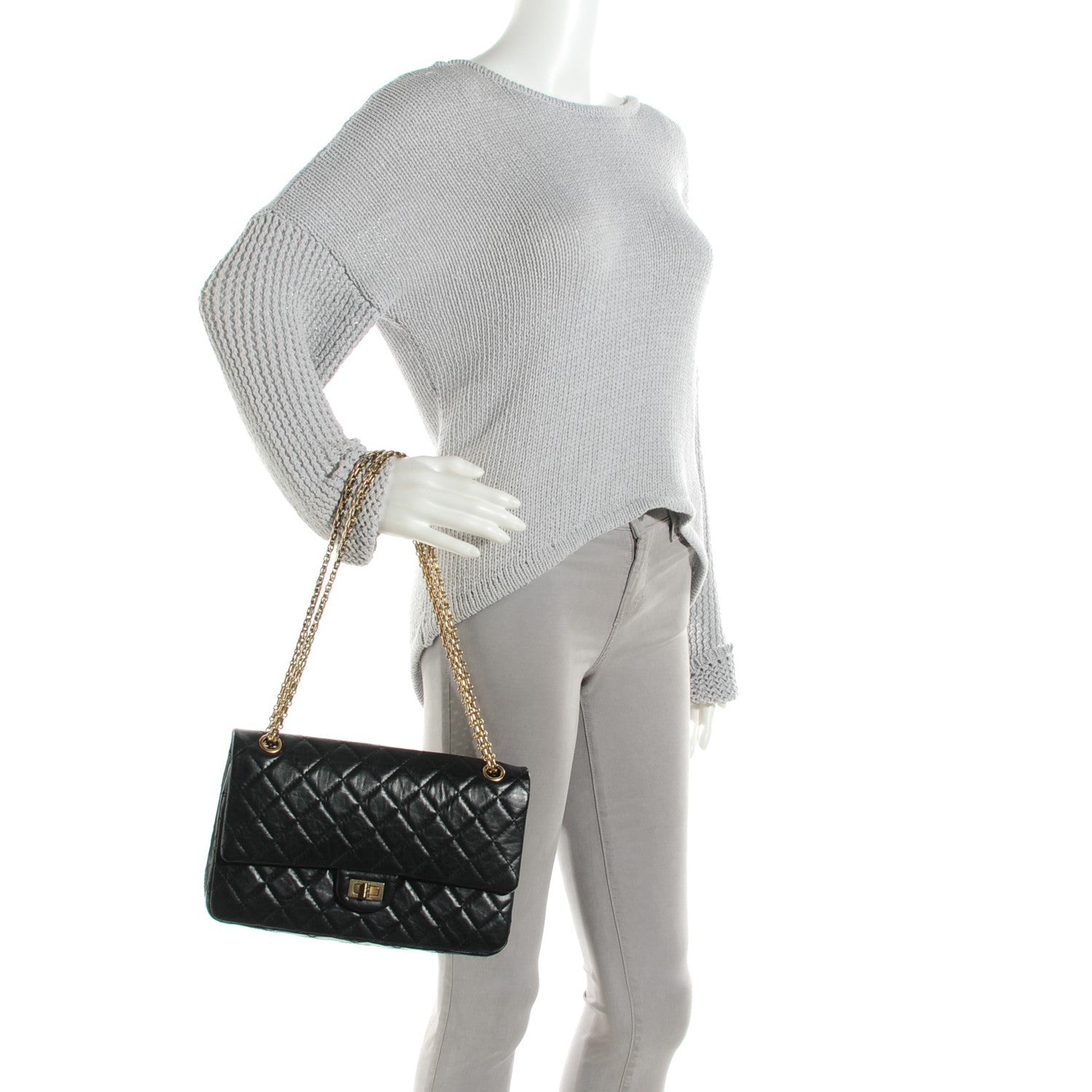 Chanel Aged Calfskin Quilted 2.55 Reissue 226 Flap Black 2 of 7