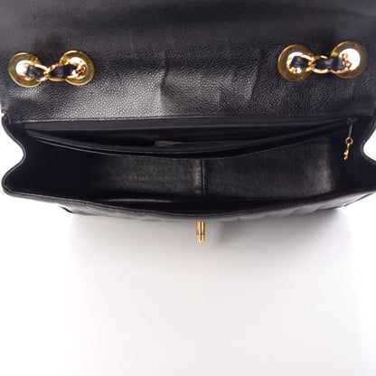 Chanel Caviar Vertical Quilted Jumbo Single Flap Black 5 of 14