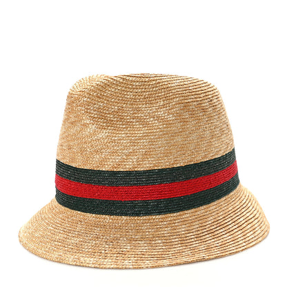 Gucci Abaca Straw Web Fedora Hat M 1 of 9