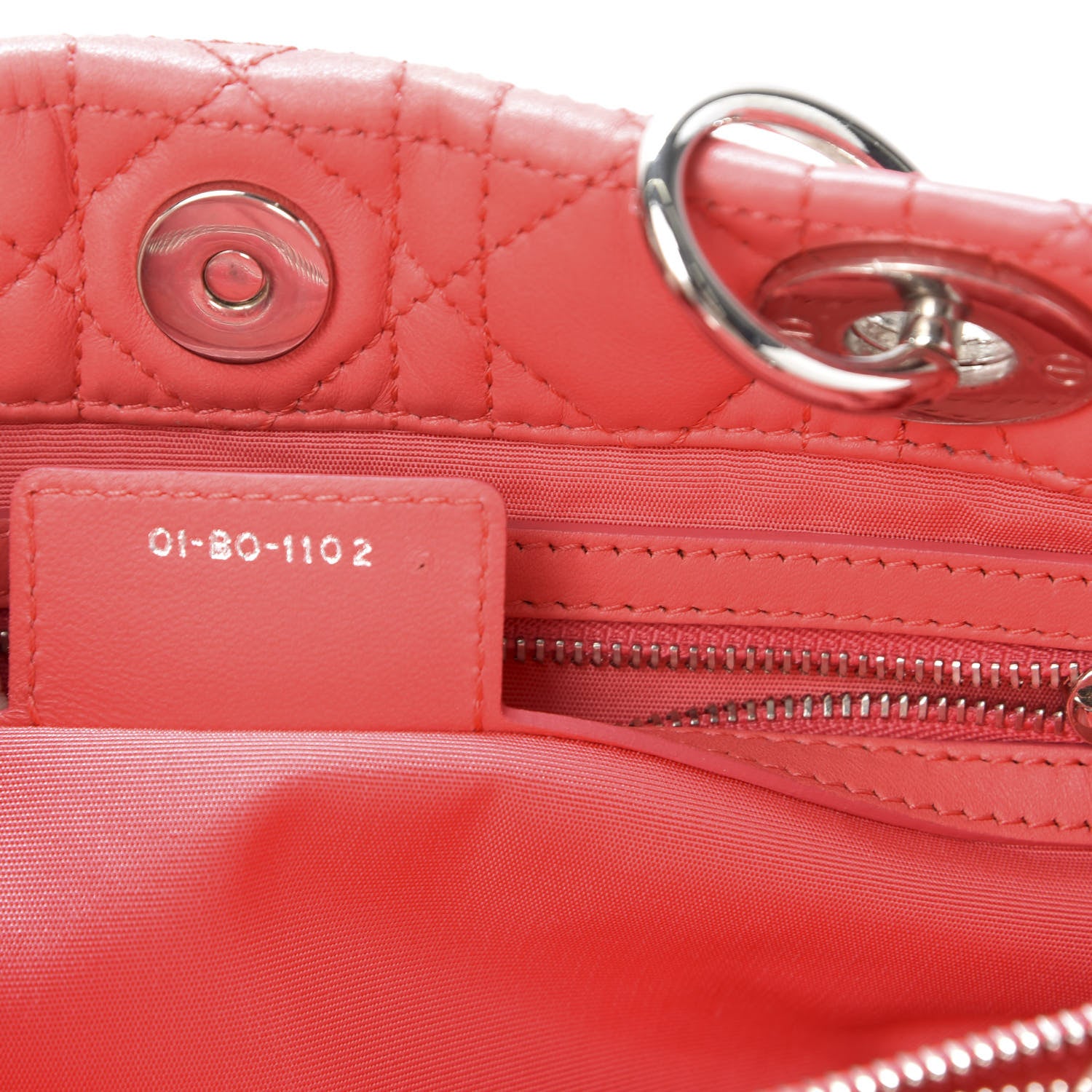 Christian Dior Lambskin Cannage Small Dior Soft Shopping Tote Coral 11 of 12