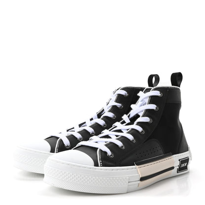 Christian Dior Nylon Calfskin Mens B23 High Top Sneakers 42 Black 4 of 9