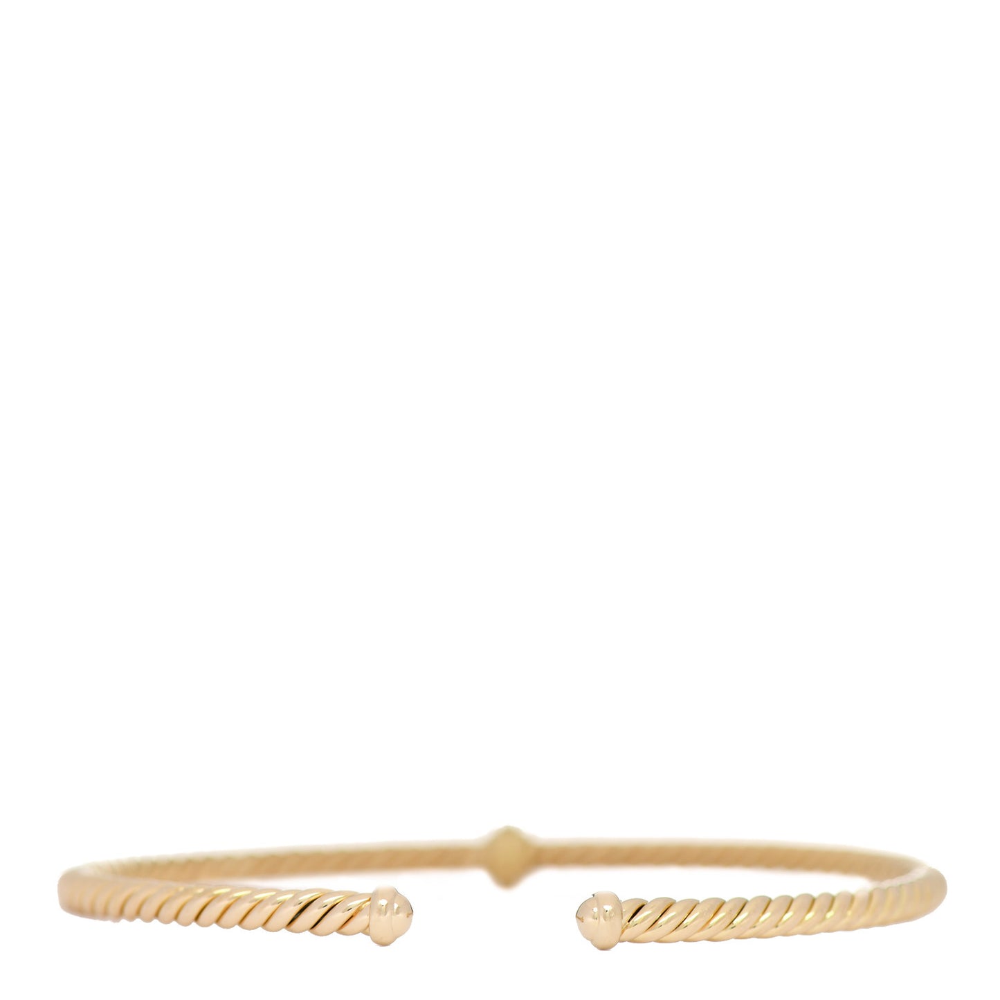 18K Yellow Gold Diamond 3mm Cablespira Single Station Bracelet