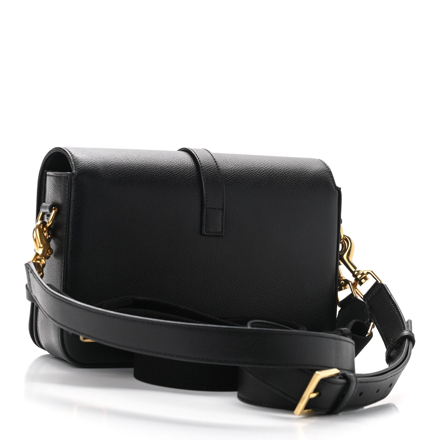 Textured Calfskin Medium Classic Monogram Universite Bag Black