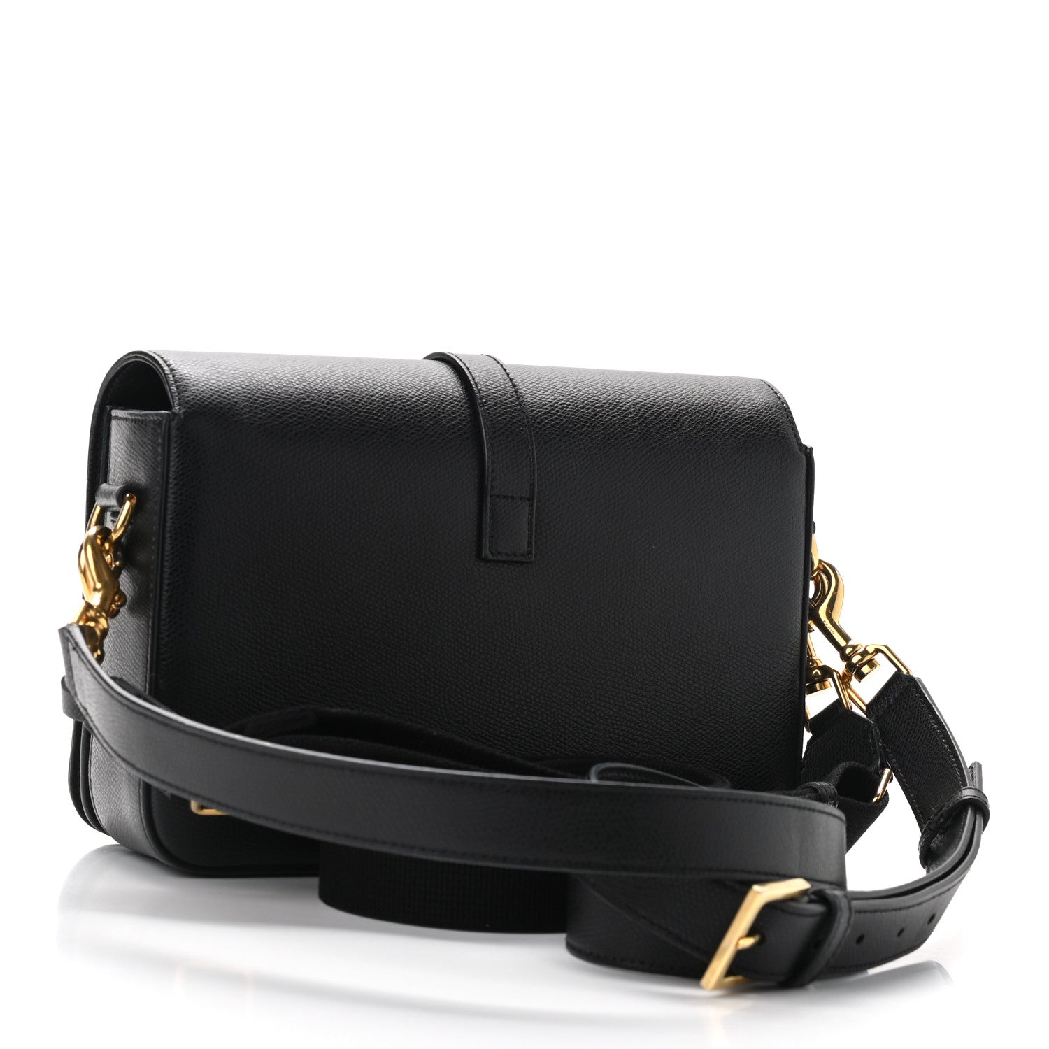 Saint Laurent Textured Calfskin Medium Classic Monogram Universite Bag Black 3 of 12