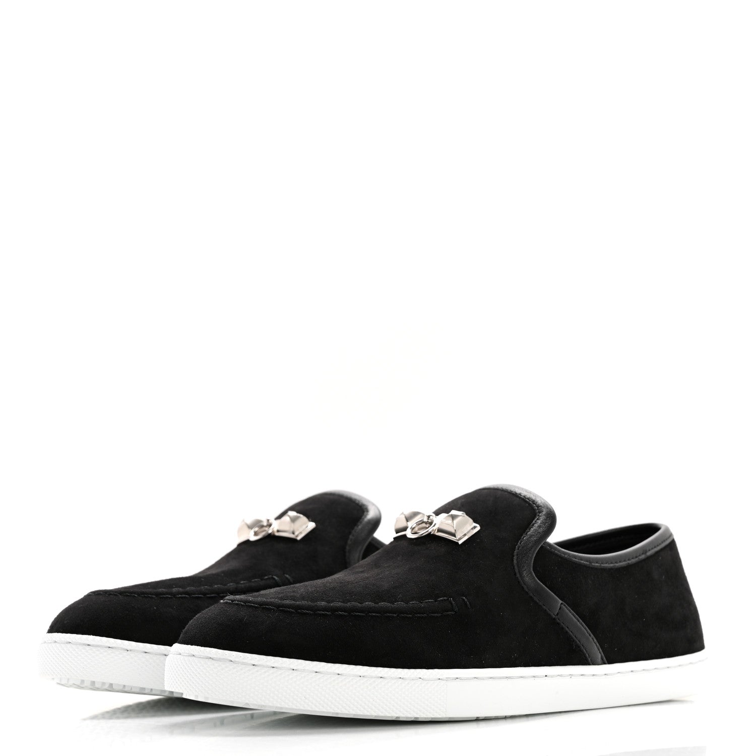 Hermes Suede Goatskin Nappa Jour Loafers 35 Black 3 of 9