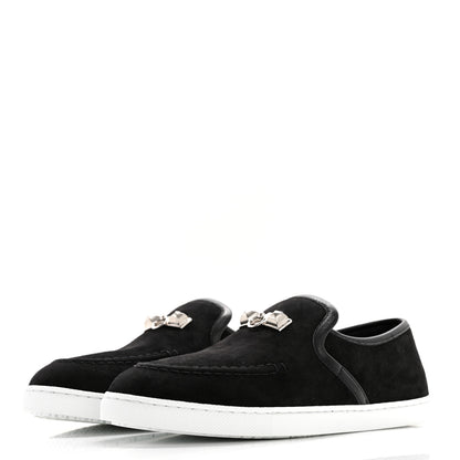 Hermes Suede Goatskin Nappa Jour Loafers 35 Black 3 of 9