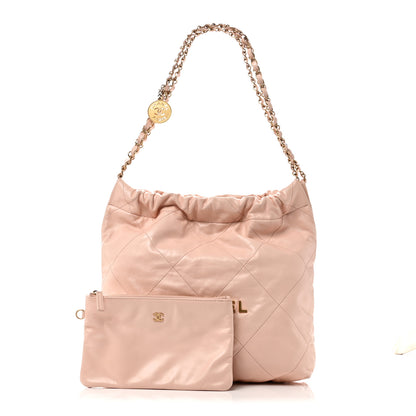 Chanel Shiny Calfskin Quilted Small Chanel 22 Light Pink 3 of 11