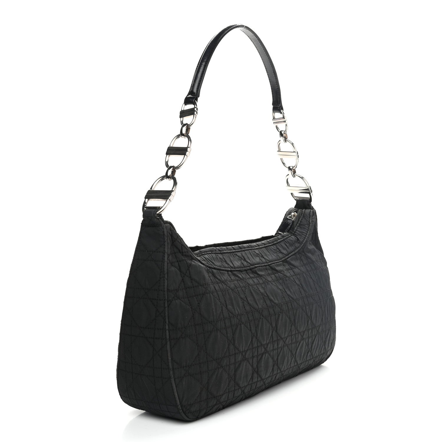 Christian Dior Nylon Cannage Shoulder Bag Black 3 of 12