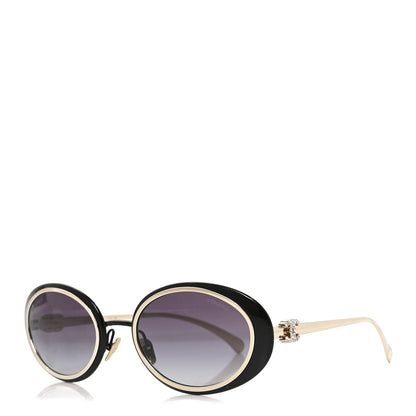 Chanel Metal Crystal Oval Sunglasses 71708 Black Gold 1 of 6