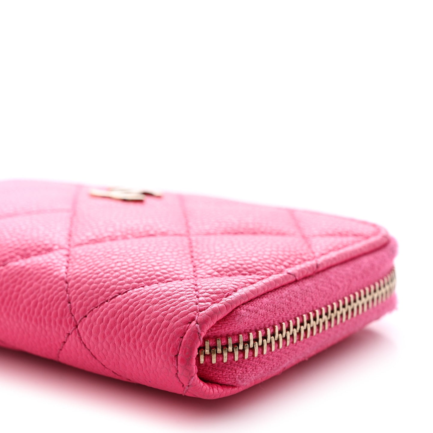 Caviar Quilted Zipped Key Holder Case Pink