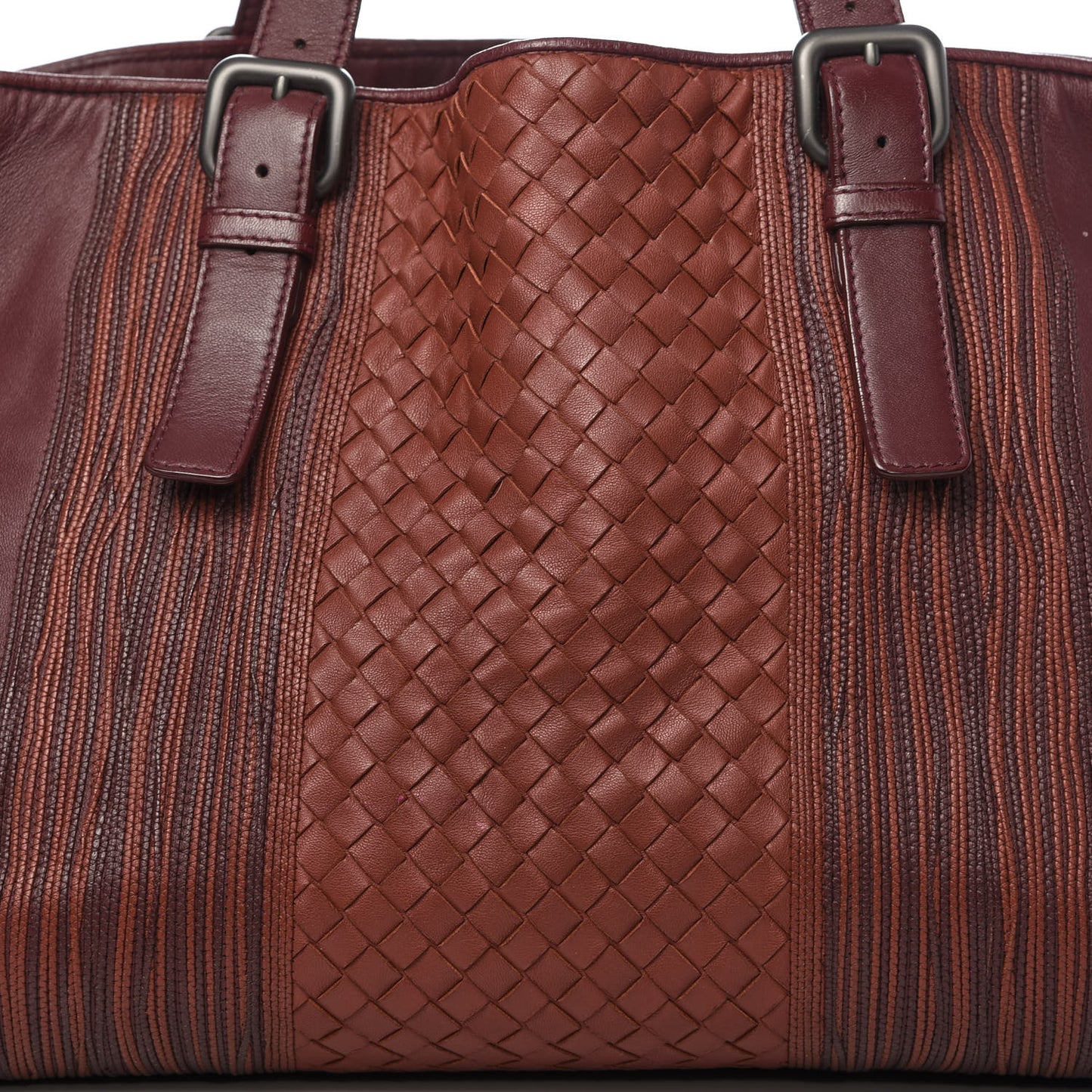 Nappa Intrecciato Embroidered Tote Barolo Brique