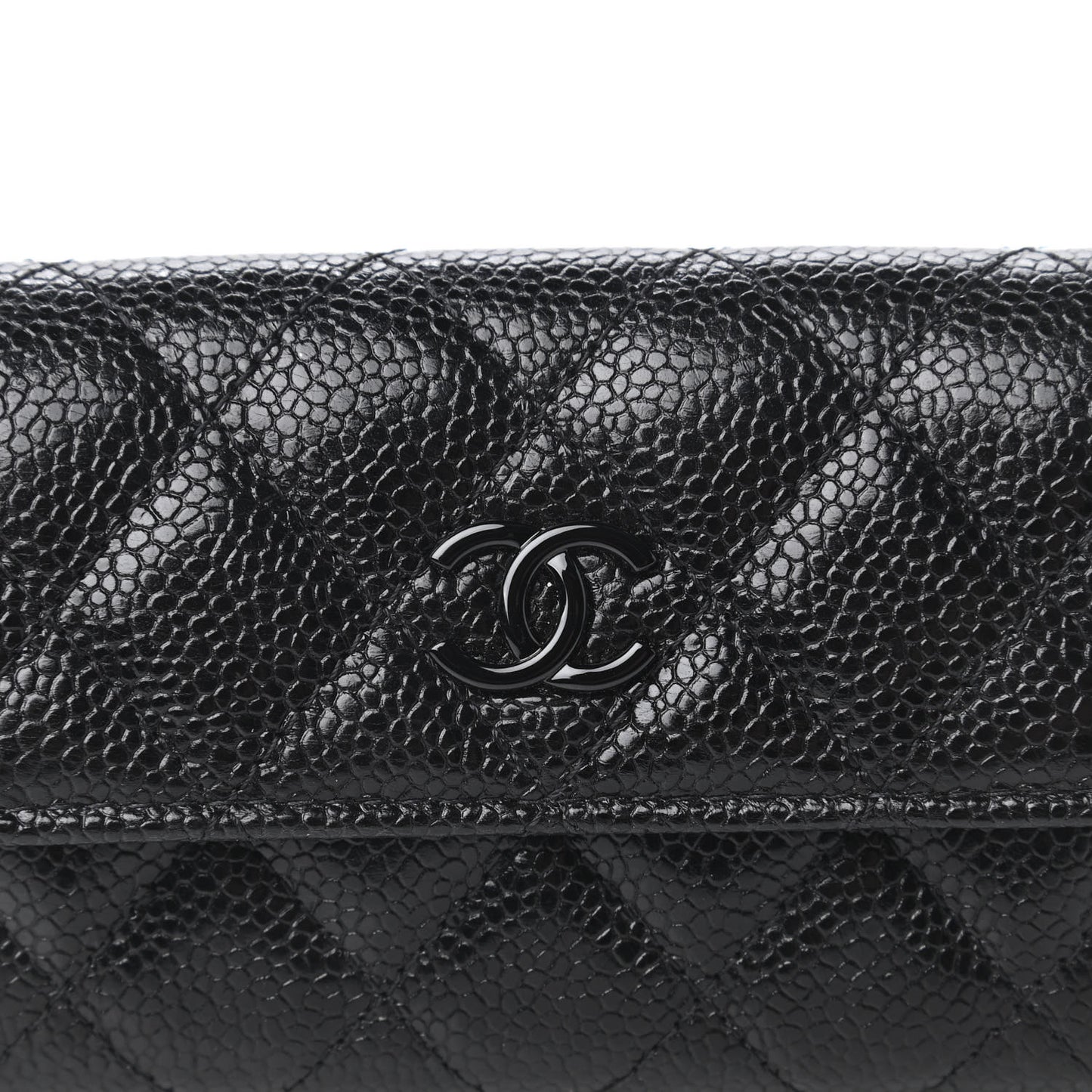 Caviar Quilted Incognito Flap Card Holder Black