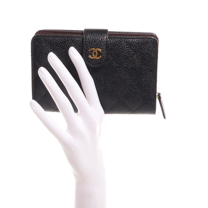 Chanel Caviar Quilted Zipped Pocket Wallet Black 2 of 9