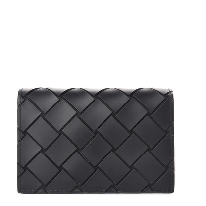 Bottega Veneta Nappa Maxi Intrecciato Bi-Fold Card Holder Black 1 of 8
