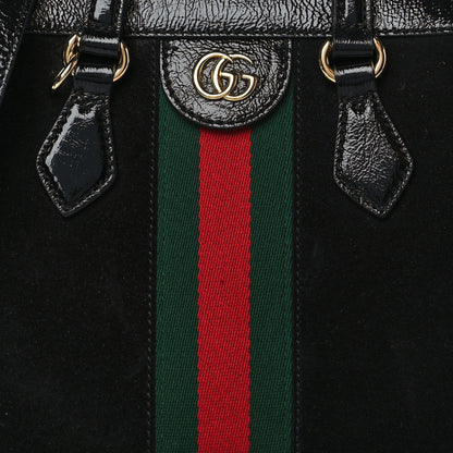 Gucci Suede Patent GG Web Small Ophidia Tote Bag Black 9 of 11