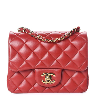 Chanel Lambskin Quilted Mini Square Flap Red 1 of 10