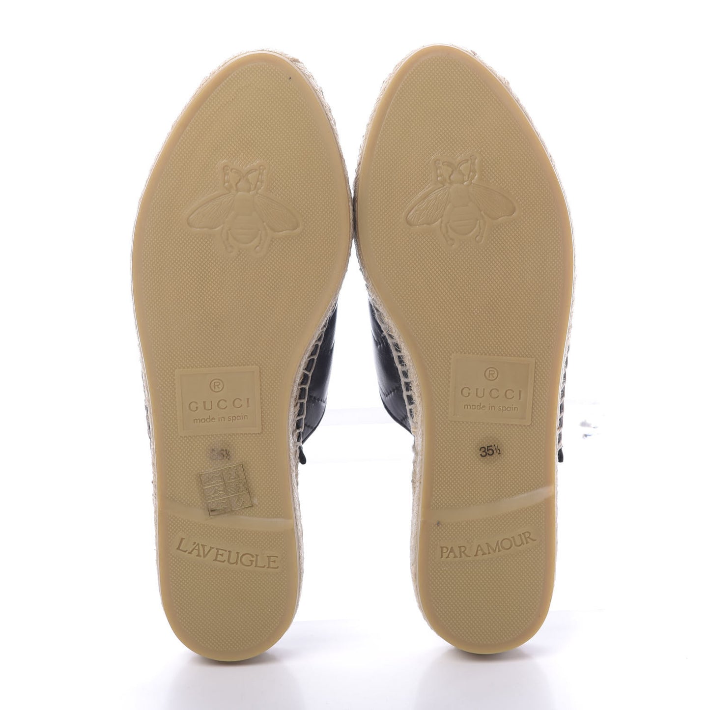 Nappa Matelasse GG Marmont Espadrille Slippers 35.5 Black