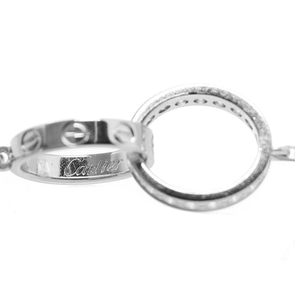 Cartier 18K White Gold Diamond Interlocking LOVE Necklace 6 of 9
