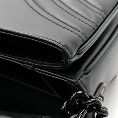 Gucci Calfskin Matelasse Monochrome GG Marmont Crossbody Shoulder Bag Black 13 of 15