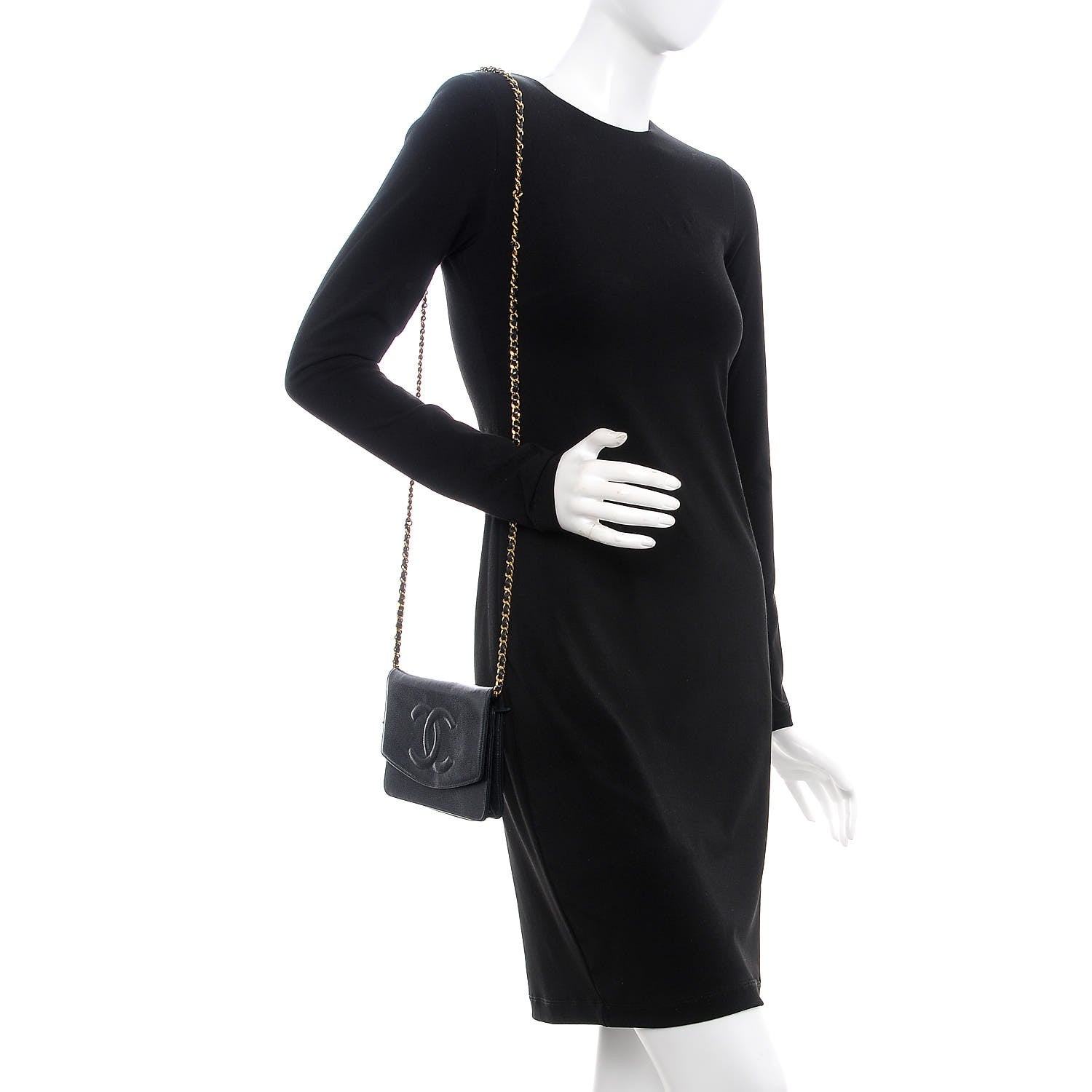 Chanel Caviar Timeless CC Wallet on Chain WOC Navy 2 of 8