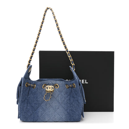 Chanel Washed Denim Quilted Mini Chanel 25 Handbag Blue 11 of 11