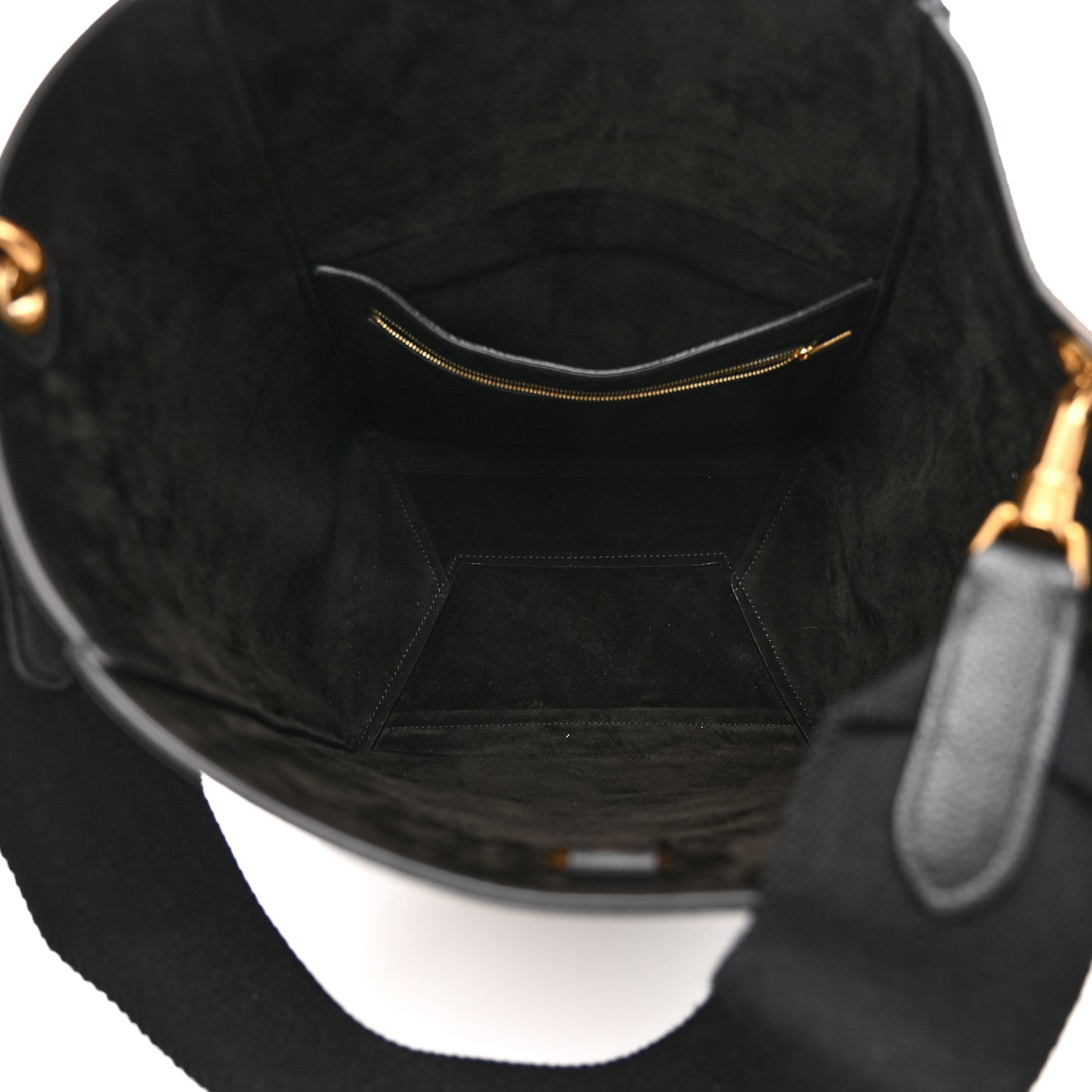 Celine Soft Grained Calfskin Sangle Bucket Bag Black 5 of 9