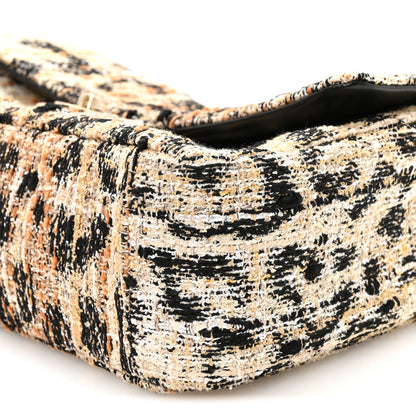 Chanel Tweed Mixed Fibers Leopard Print Small Souplissimo Maxi Flap Brown Black White 10 of 10
