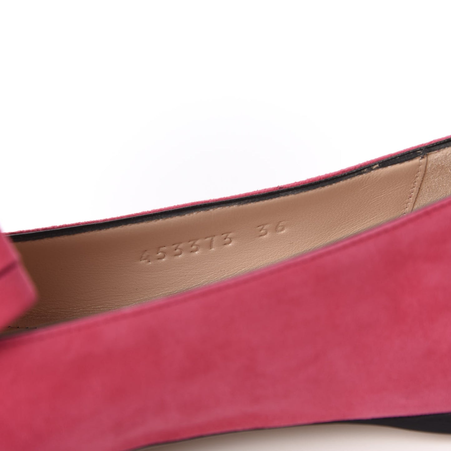 Kid Scamosciato GG Marmont Fringe Flats 36 Hot Pink