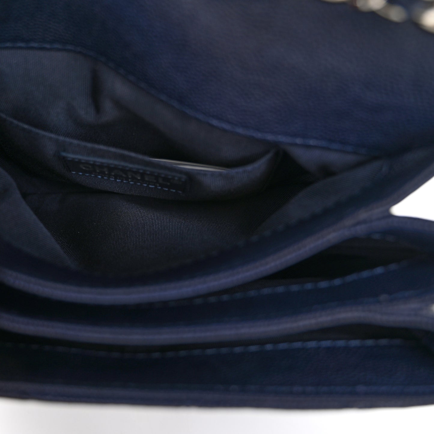 Caviar Quilted Small Urban Companion Flap Navy