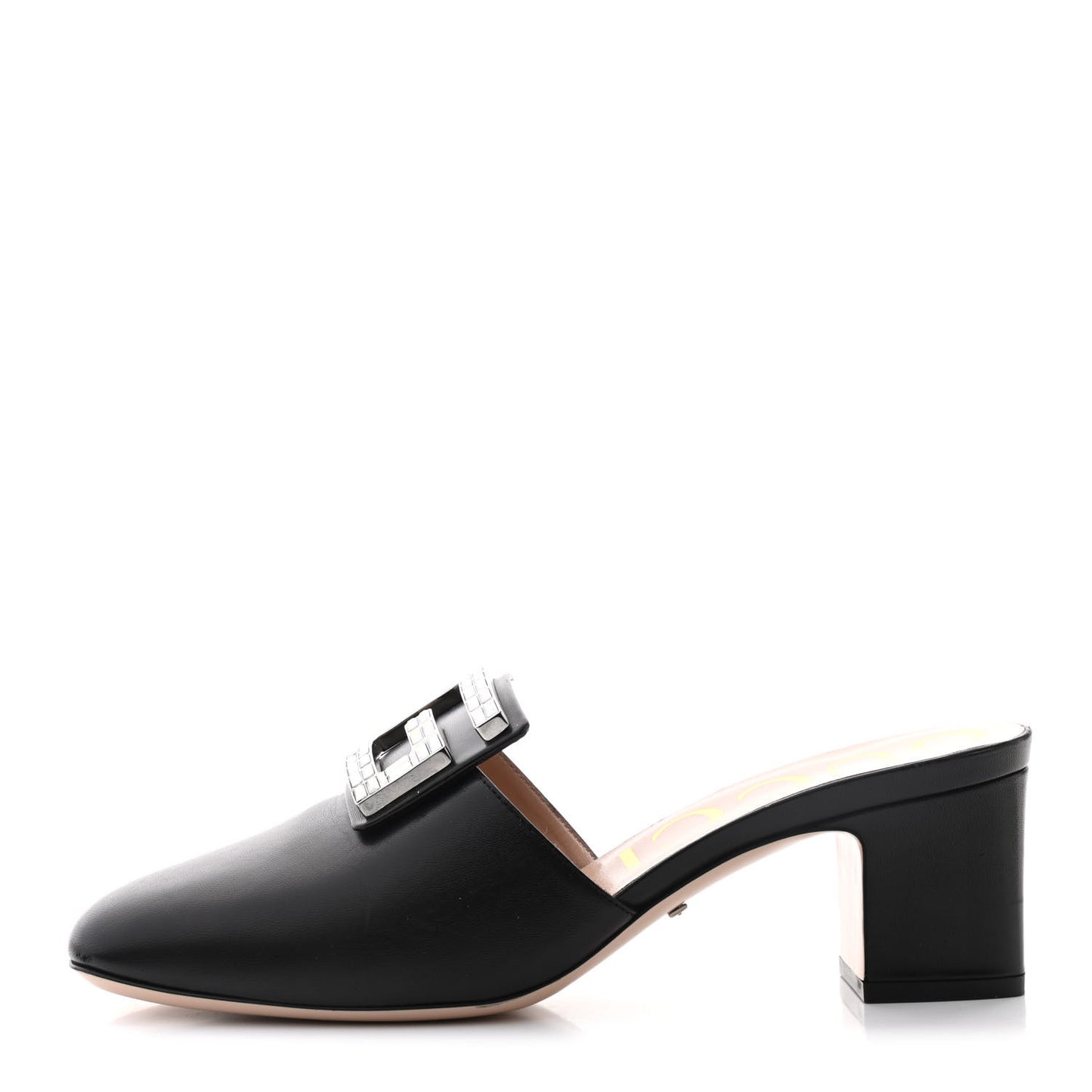 Malaga Kid Crystal Square G Madelyn Mules 38 Black