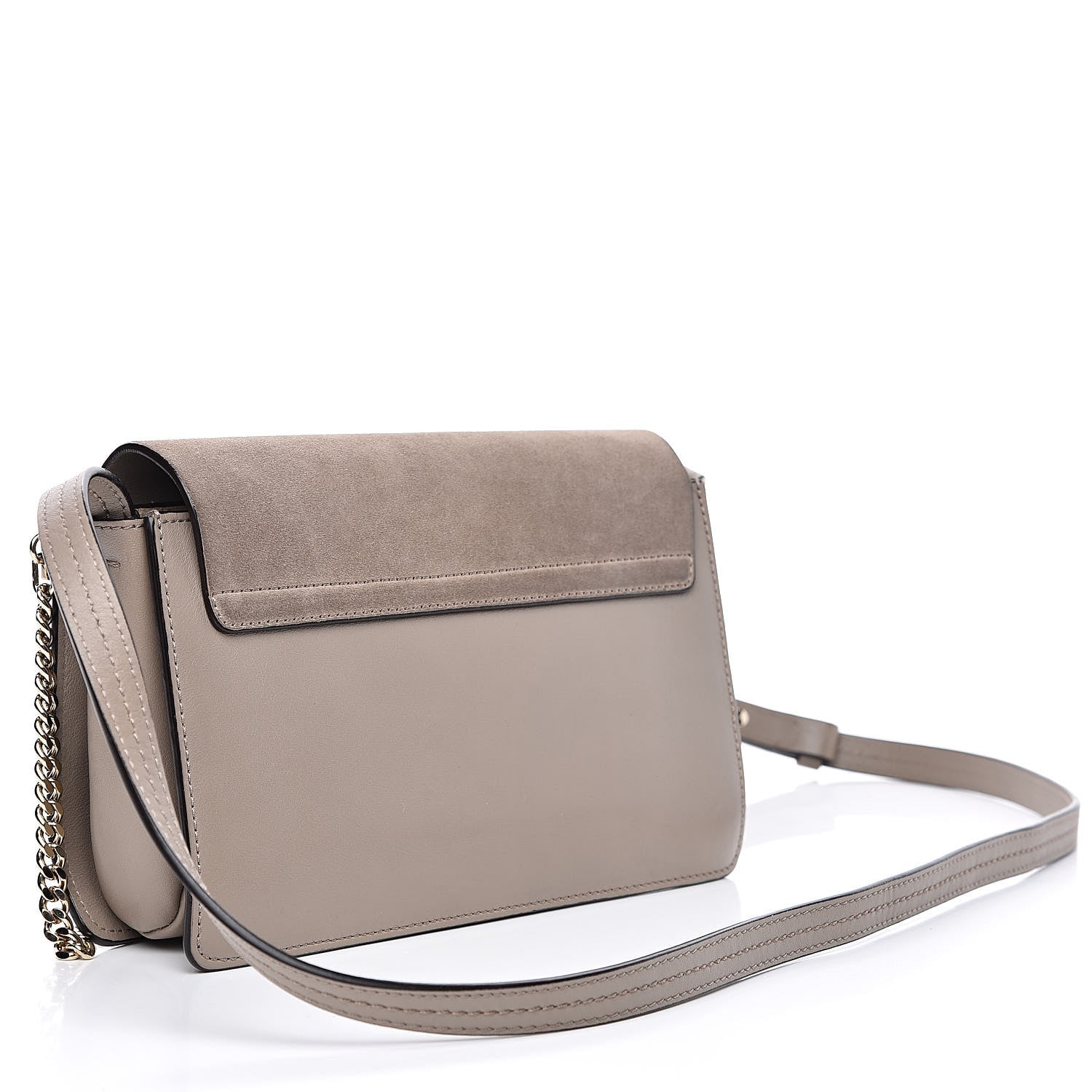 Chloe Suede Calfskin Small Faye Shoulder Bag Motty Grey 3 of 14