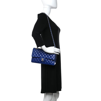 Chanel Lambskin Quilted Medium Double Flap Blue 4 of 12