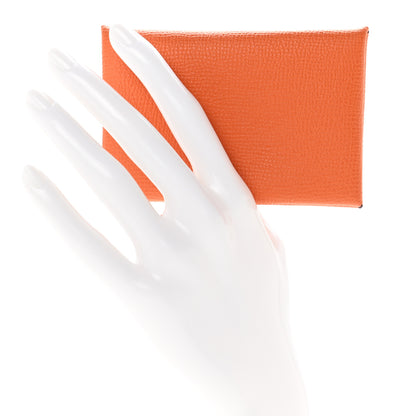Hermes Epsom Calvi Card Case Orange 2 of 6