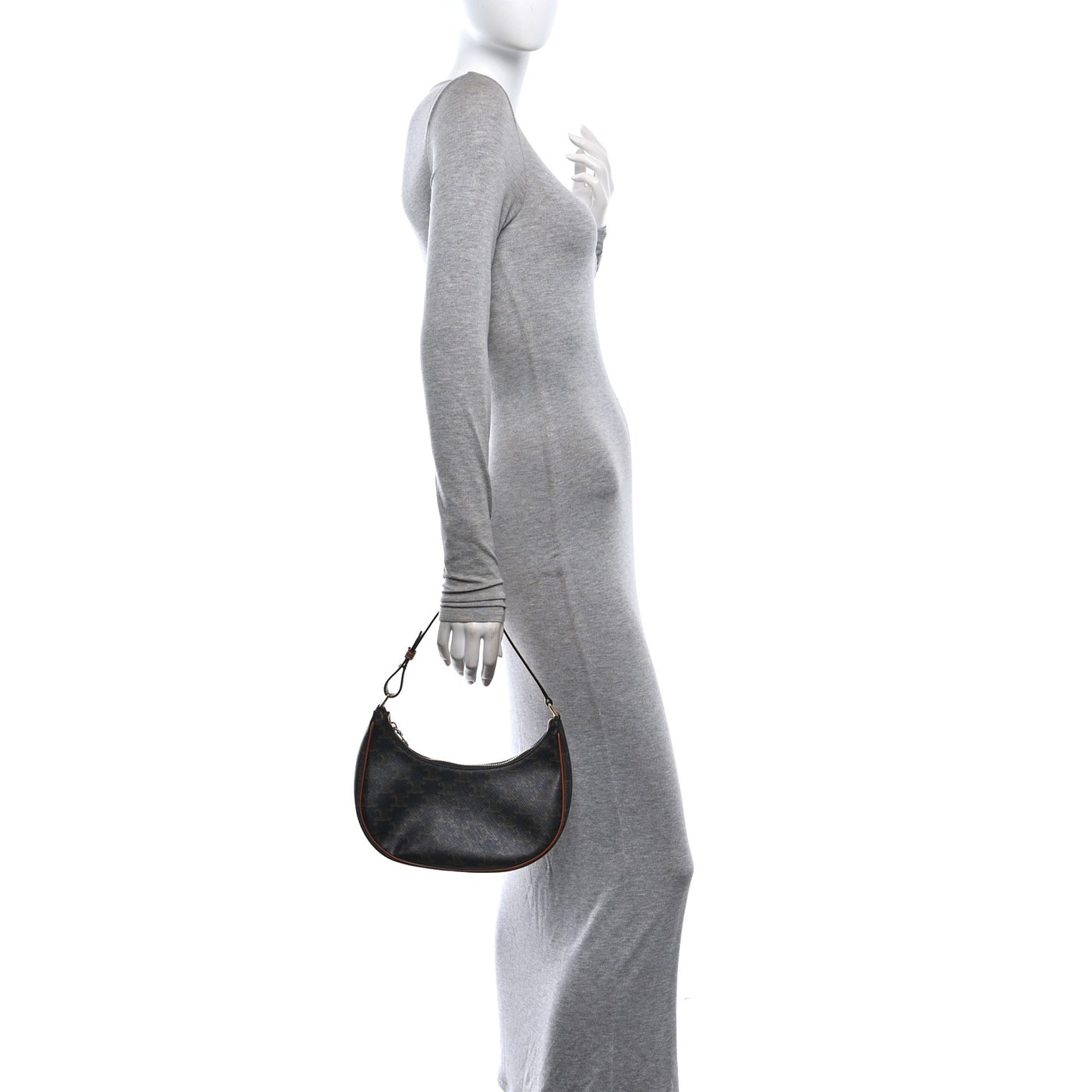 Triomphe Canvas Calfskin Ava Shoulder Bag Tan