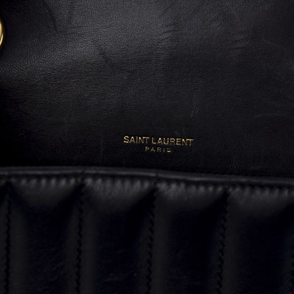 Saint Laurent Lambskin Matelasse Monogram Medium Vicky Chain Bag Black 6 of 10