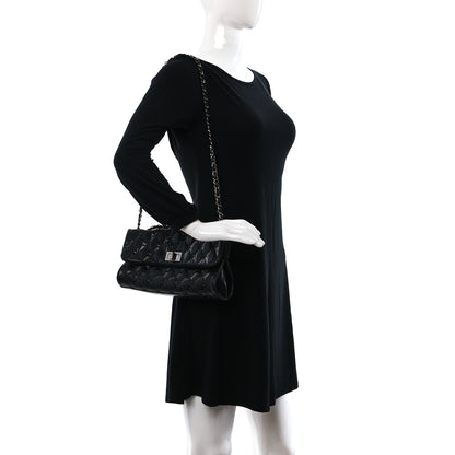Chanel Glazed Crackled Calfskin Mademoiselle Flap Black 2 of 10