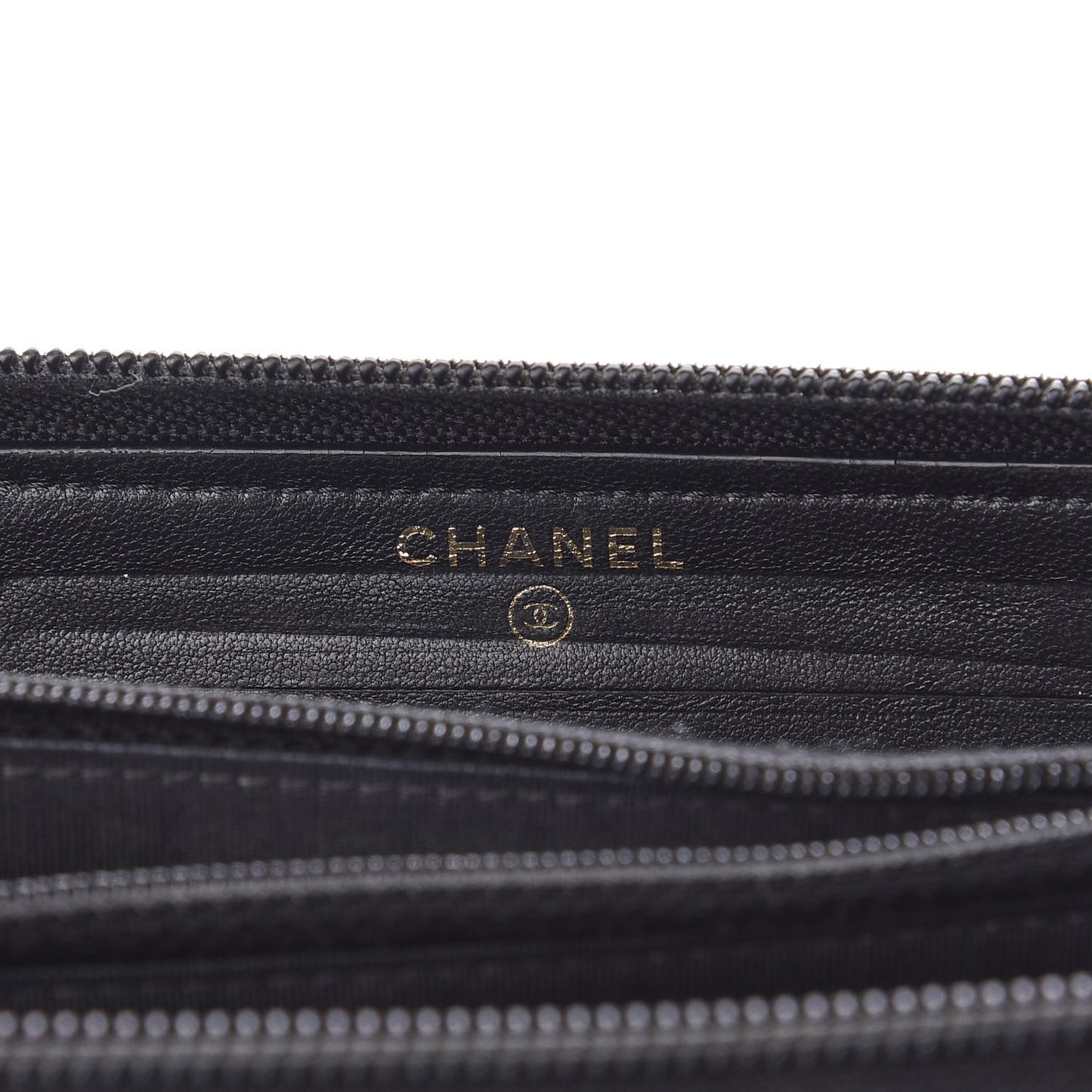 Lambskin Quilted Small Boy Zip Around Wallet Black
