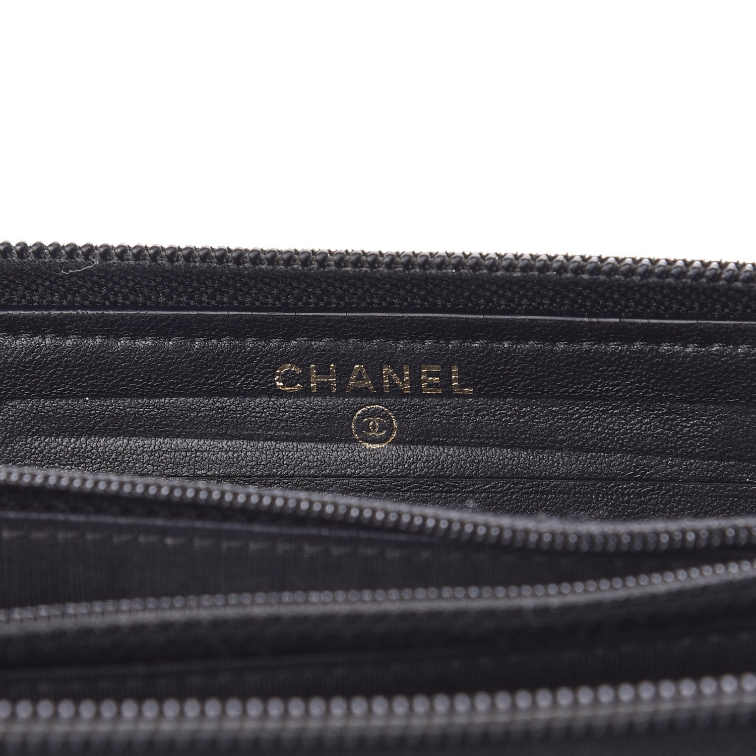 Chanel Lambskin Quilted Small Boy Zip Around Wallet Black 6 of 9
