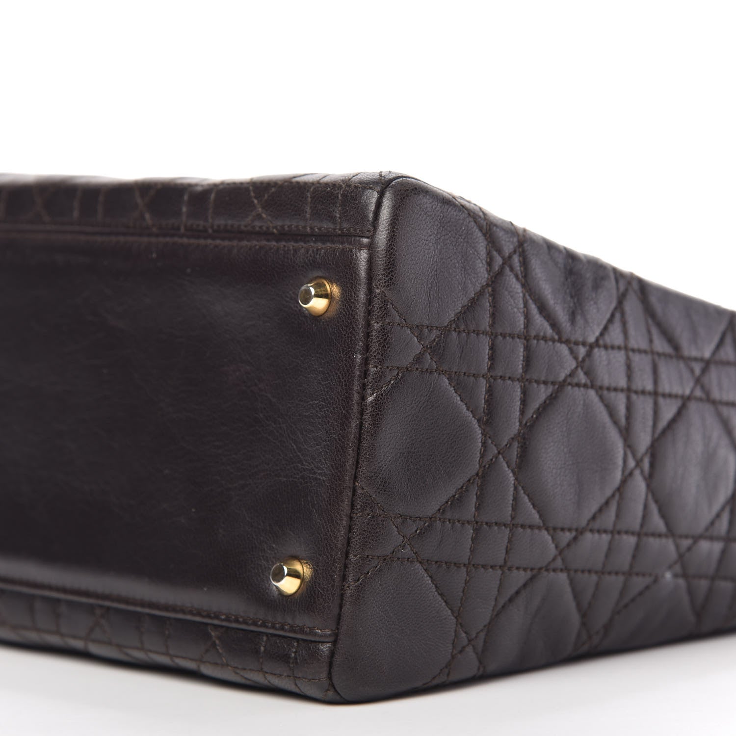 Christian Dior Lambskin Cannage Medium Lady Dior Dark Brown 7 of 11