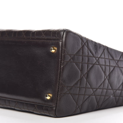 Christian Dior Lambskin Cannage Medium Lady Dior Dark Brown 7 of 11
