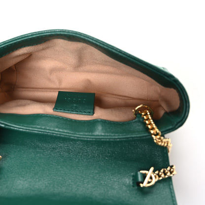 Gucci Azalea Calfskin Enamel Matelasse Diagonal Super Mini Torchon GG Marmont Shoulder Bag New Shamarock Emerald 5 of 10