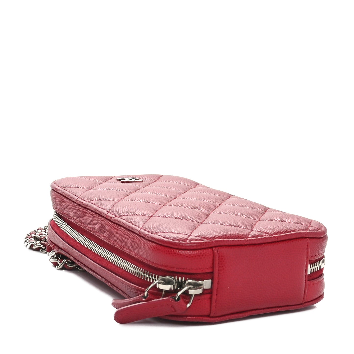 Caviar Quilted Phone Holder Wallet On Chain WOC Red